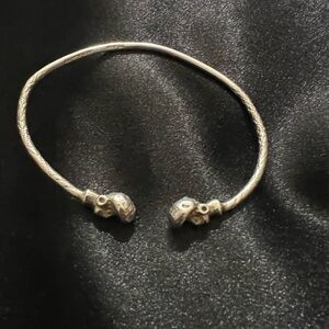 Vintage Jamaican Sterling Silver Afro heads Bangle